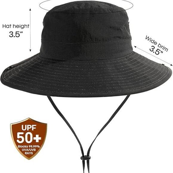 Sun Hats for Women with Ponytail Hole Wide Brim Beach Bucket Hat UPF 50+ main image 6